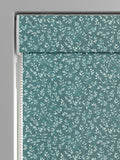 Azure Blue Shelby roman blind with floral cotton print, imported from the UK