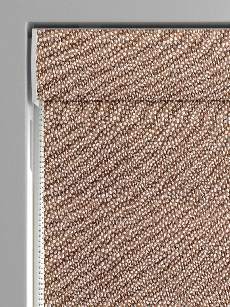 Ginger Orange stipple roman blind, made to measure, UK version