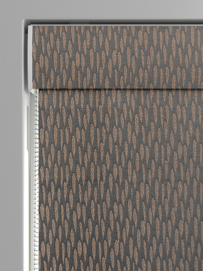 Bronze roman blinds with jacquard texture, made to measure - British product