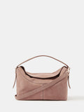 Accessorize brown fold top suede bag, imported from the UK