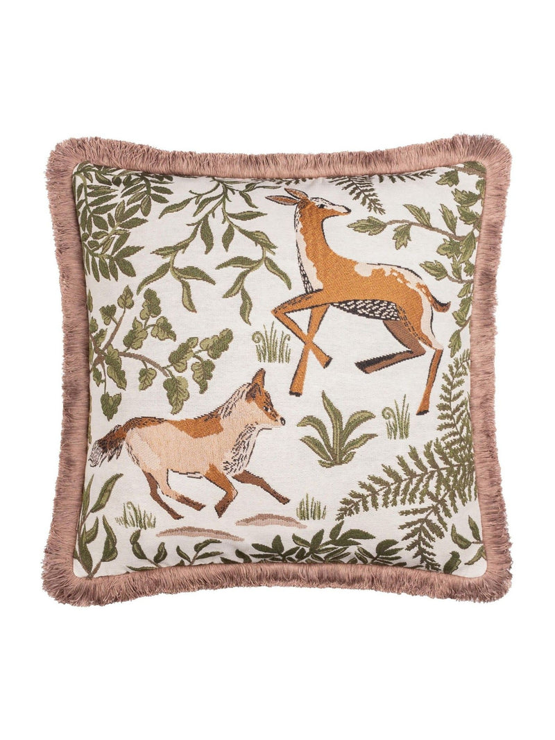 Wylder Willow cushion Fable Fox and Deer embroidered 45x45cm, UK version