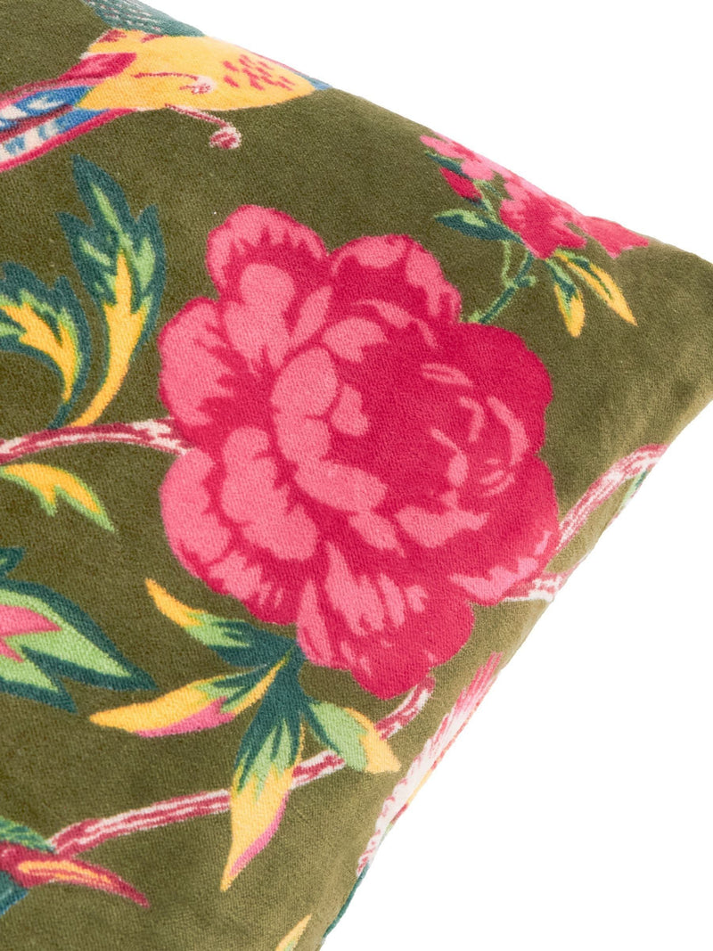 Wylder Woodgrove Green Aviary cushion 50x50 (British brand)