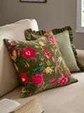 Wylder Woodgrove Green Aviary cushion 50x50 (British brand)