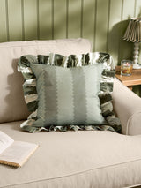 Next Wylder Birdie Stripe Ruffle Fibre Filled Cushion 45x45cm- Buy online at McGrocer