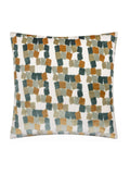 Furn Green Metro Blocks velvet jacquard cushion 45x45cm - British product