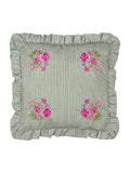 Wylder sage embroidered cushion 50x50, imported from the UK