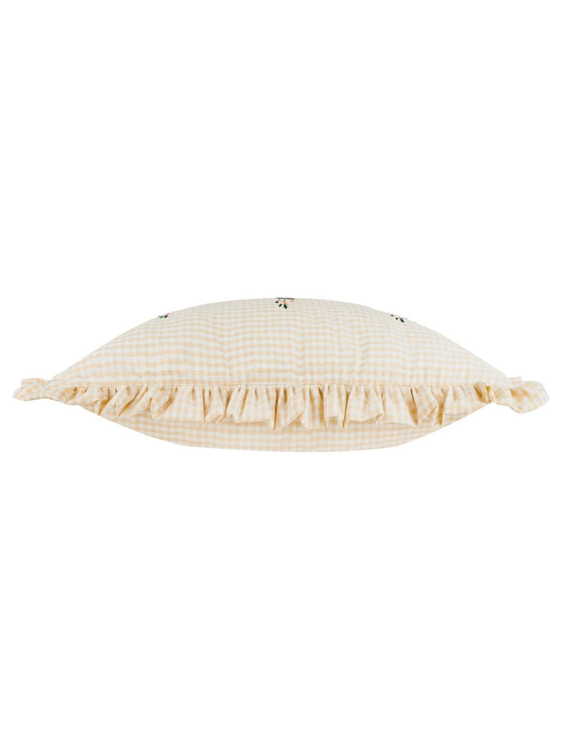 Furn Natural Les Petite Fleurs gingham cushion 30x50cm, UK version
