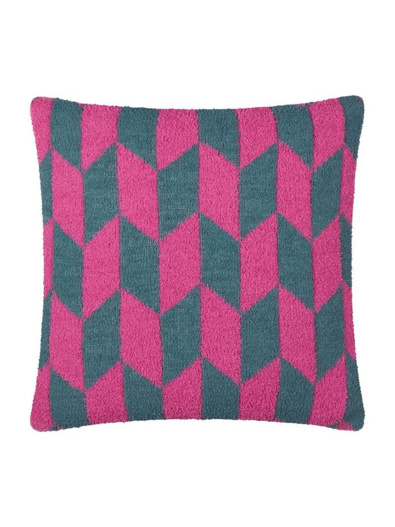 Furn retro pink geometric fibre filled cushion 45x45cm (British brand)