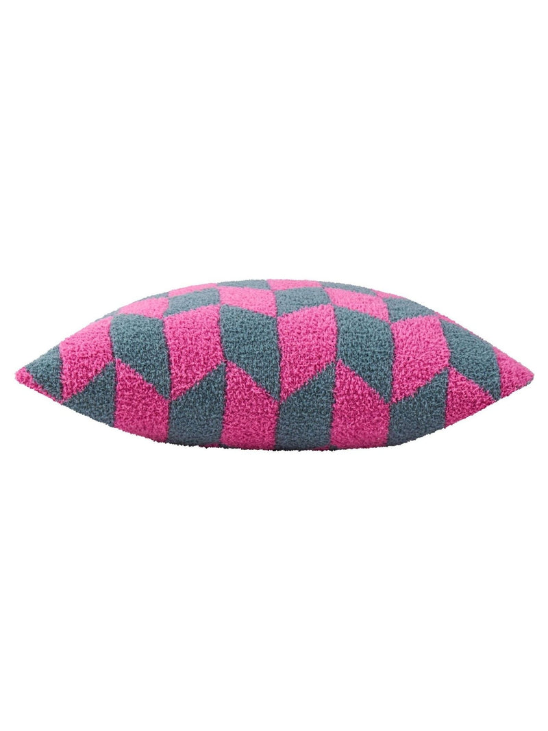 Furn retro pink geometric fibre filled cushion 45x45cm (British brand)