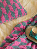 Furn retro pink geometric fibre filled cushion 45x45cm (British brand)