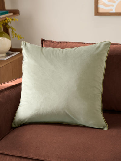 Next Furn Meridian Velvet Fibre Filled Cushion Sage/Green 55x55cm- Buy online at McGrocer