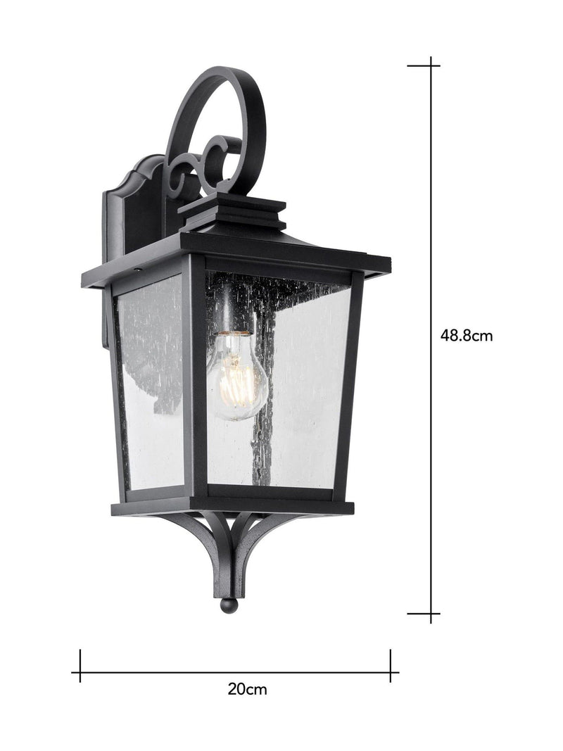 BHS Brexton black outdoor lantern 49cm - British product