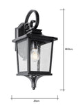 BHS Brexton black outdoor lantern 49cm - British product