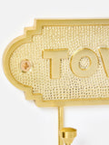 Oliver Bonas gold hook towel engraved spotty surface - British product
