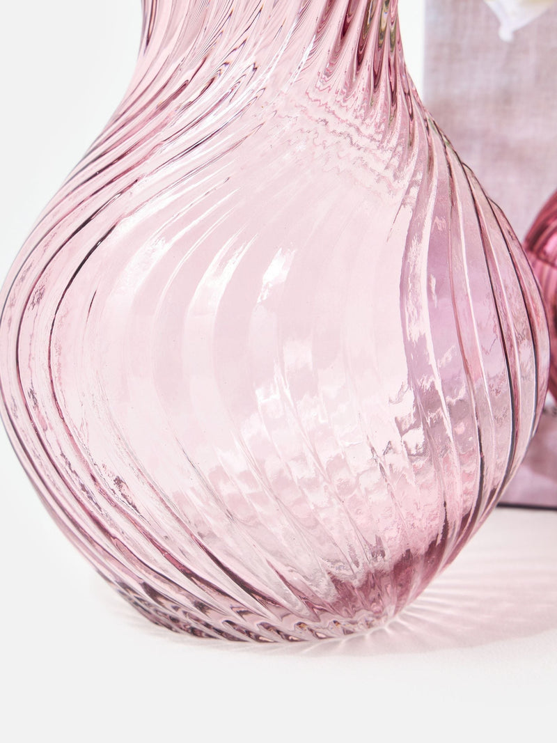 Oliver Bonas pink swirl glass vase 24cm - British product