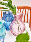 Oliver Bonas pink swirl glass vase 24cm - British product