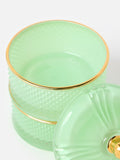 Oliver Bonas mint green glass stacking storage pot, imported from the UK