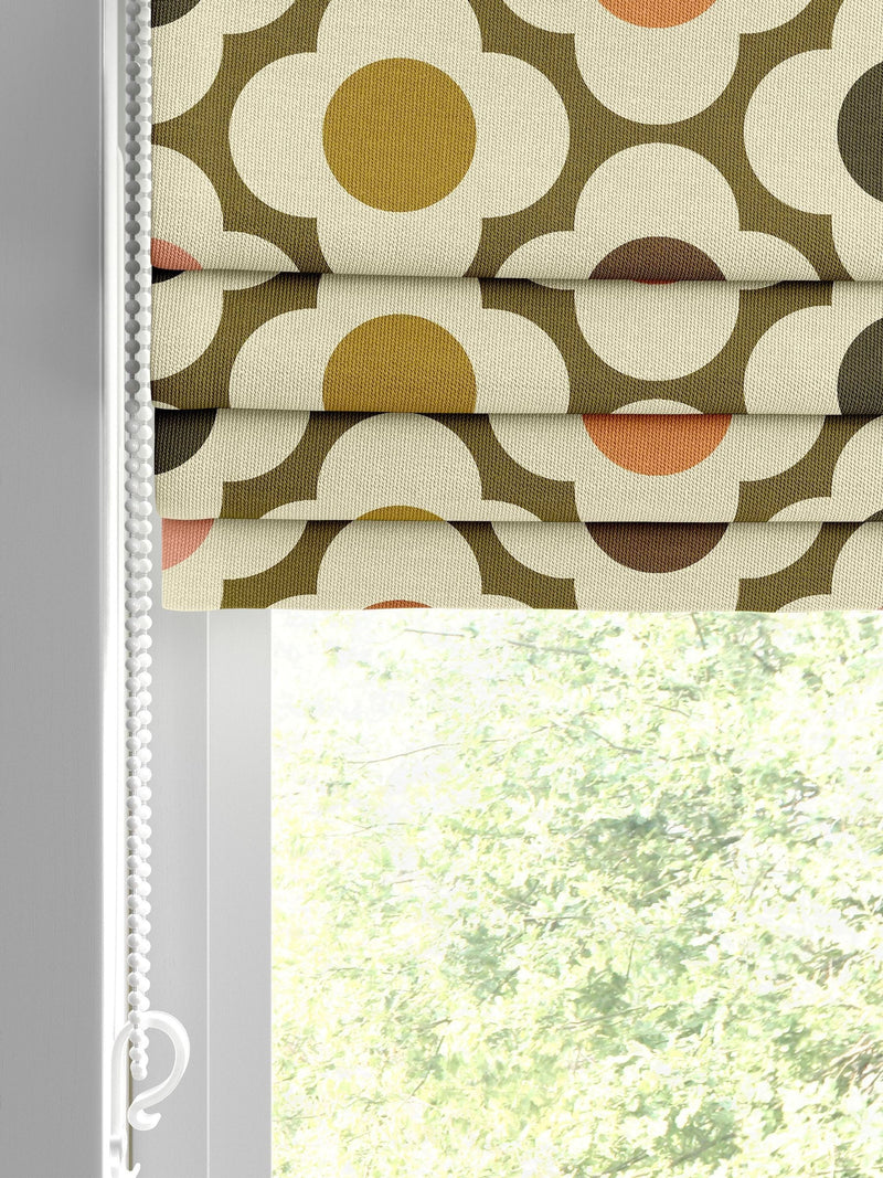 Orla Kiely roman blind with Multi Autumn Spot Flower design, UK version