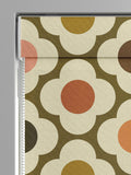 Orla Kiely roman blind with Multi Autumn Spot Flower design, UK version