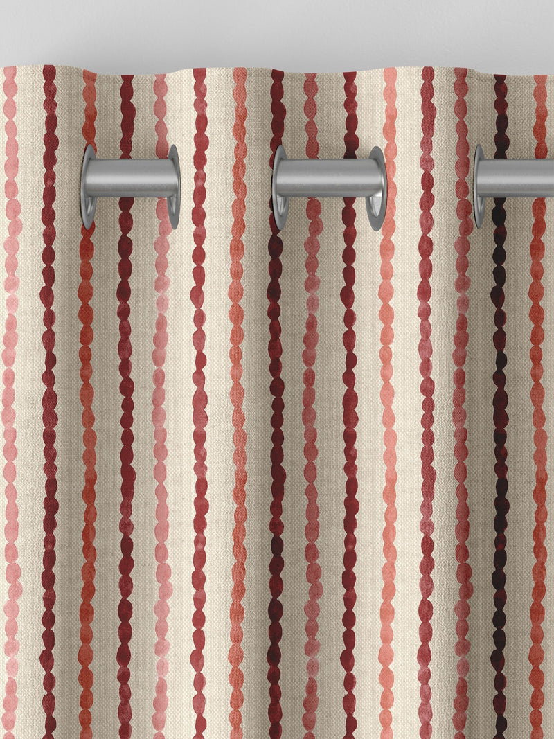 Emily Bond red Moroccan stripe made to measure curtains, imported from the UK