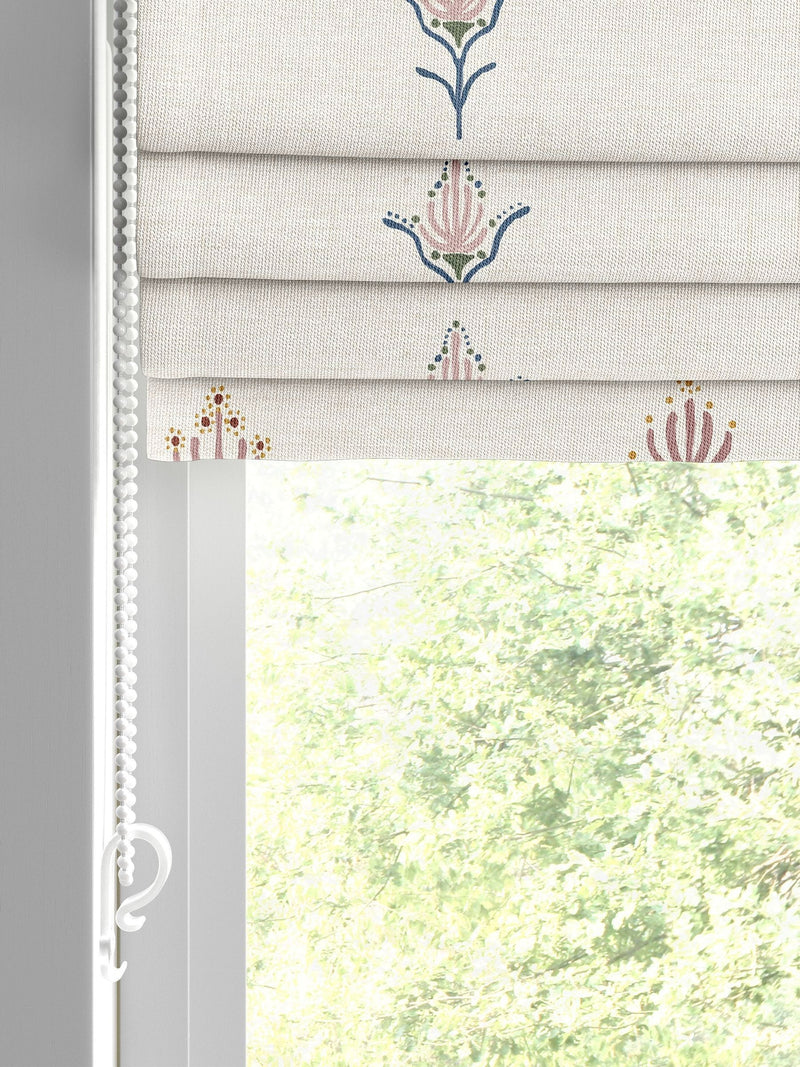 Emily Bond Multi Medina roman blind natural floral print - British product