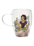 Disney Snow White glass mug with dried flowers, imported from the UK