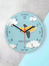 Next Treat Republic Personalised Aeroplane Glass Wall Clock 30cm- Buy online at McGrocer