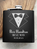 Treat Republic personalised groomsman matte hip flask 6oz (British brand)