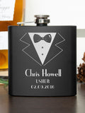 Treat Republic personalised groomsman matte hip flask 6oz (British brand)