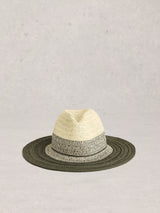 Next White Stuff Green Colour Block Fedora- Buy online at McGrocer
