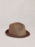White Stuff dark natural trilby hat (British brand)