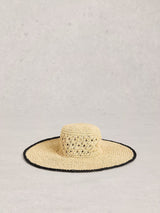 Next White Stuff Natural Wide Brim Crochet Hat- Buy online at McGrocer
