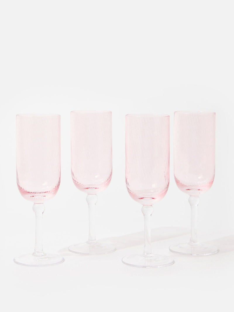 Oliver Bonas pink champagne flutes set of 4, UK version