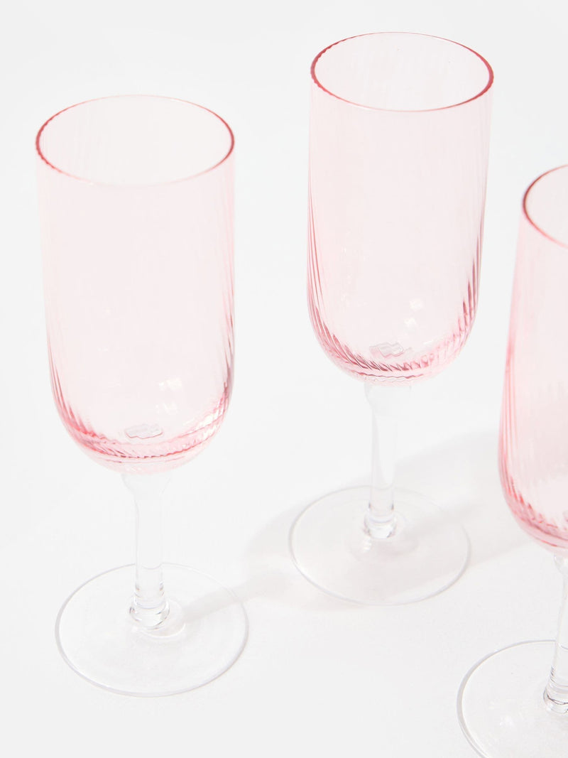 Oliver Bonas pink champagne flutes set of 4, UK version