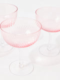 Oliver Bonas pink champagne saucer set of 4, imported from the UK