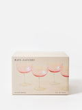 Oliver Bonas pink champagne saucer set of 4, imported from the UK
