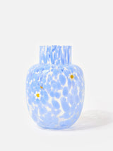 Next Oliver Bonas Blue Daisy Blue Spot Glass Vase 26cm- Buy online at McGrocer