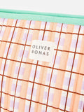 Oliver Bonas pink green check wash bag (British brand)
