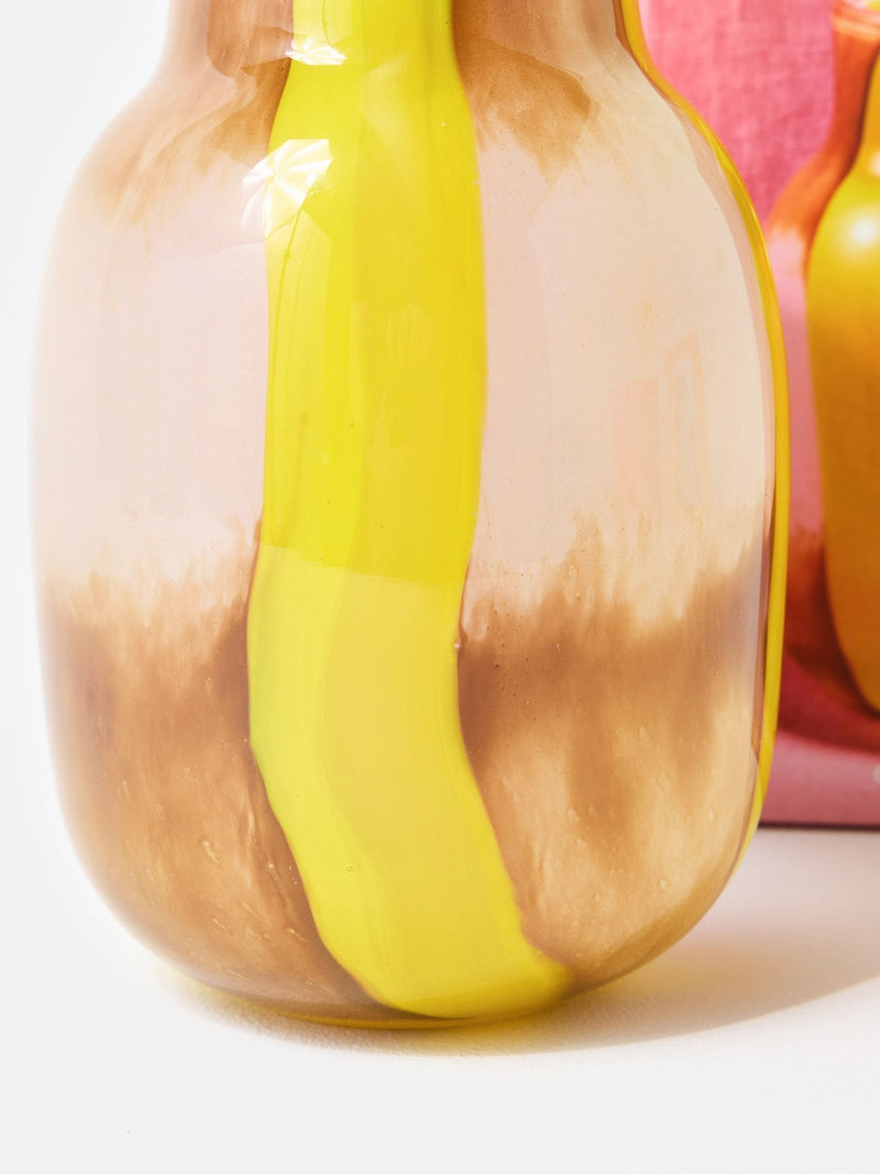 Oliver Bonas Yellow Llenya glass vase 21cm - British product