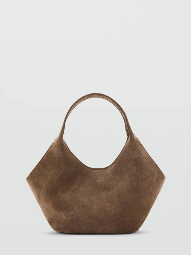 Mango brown suede shoulder bag with leather lining - British product