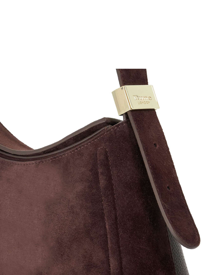 Dune London brown suede shoulder bag (British brand)