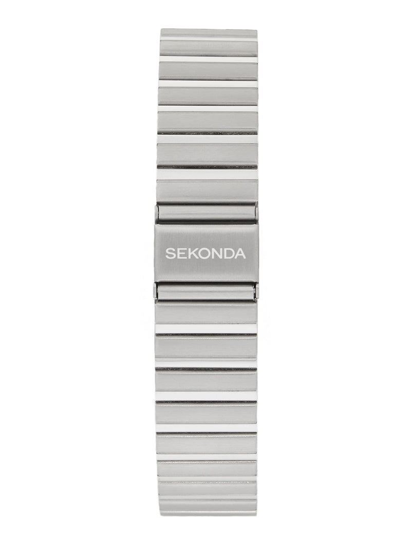 Sekonda Rene 40mm square analogue watch with silver bracelet (British brand)