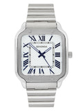 Sekonda Rene 40mm square analogue watch with silver bracelet (British brand)