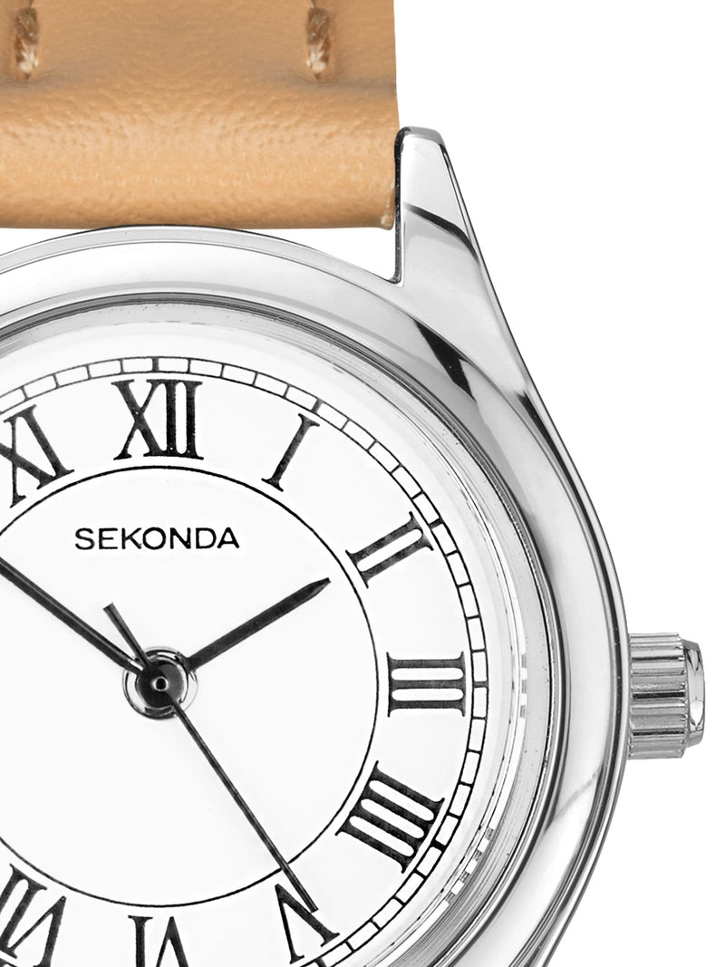 Sekonda Evans 25mm watch strap grey leather - British product