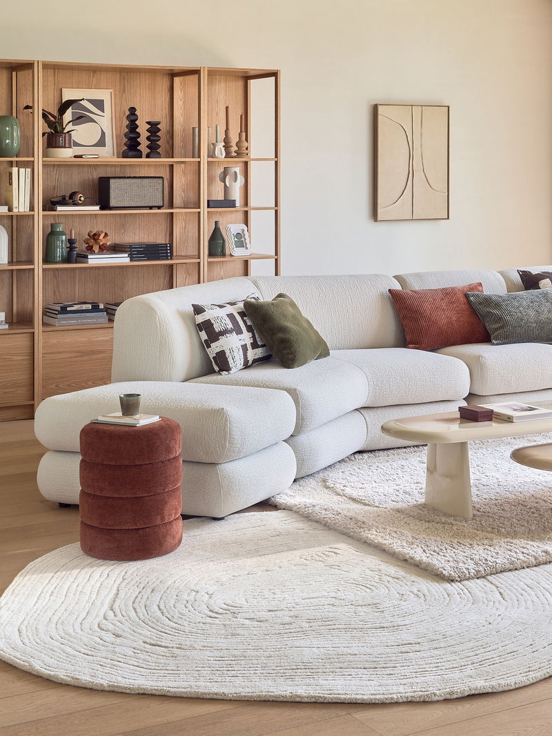 La Redoute Intérieurs Ostia pebble-shaped wool rug 200x200cm (British brand)