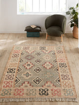 Next La Redoute Intérieurs Kaliny Multicolour Jute Distressed Kilim Rug 200cm x 290cm- Buy online at McGrocer