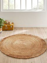 Next La Redoute Intérieurs Natural Aftas Fringed Round Jute Rug, 200cm- Buy online at McGrocer