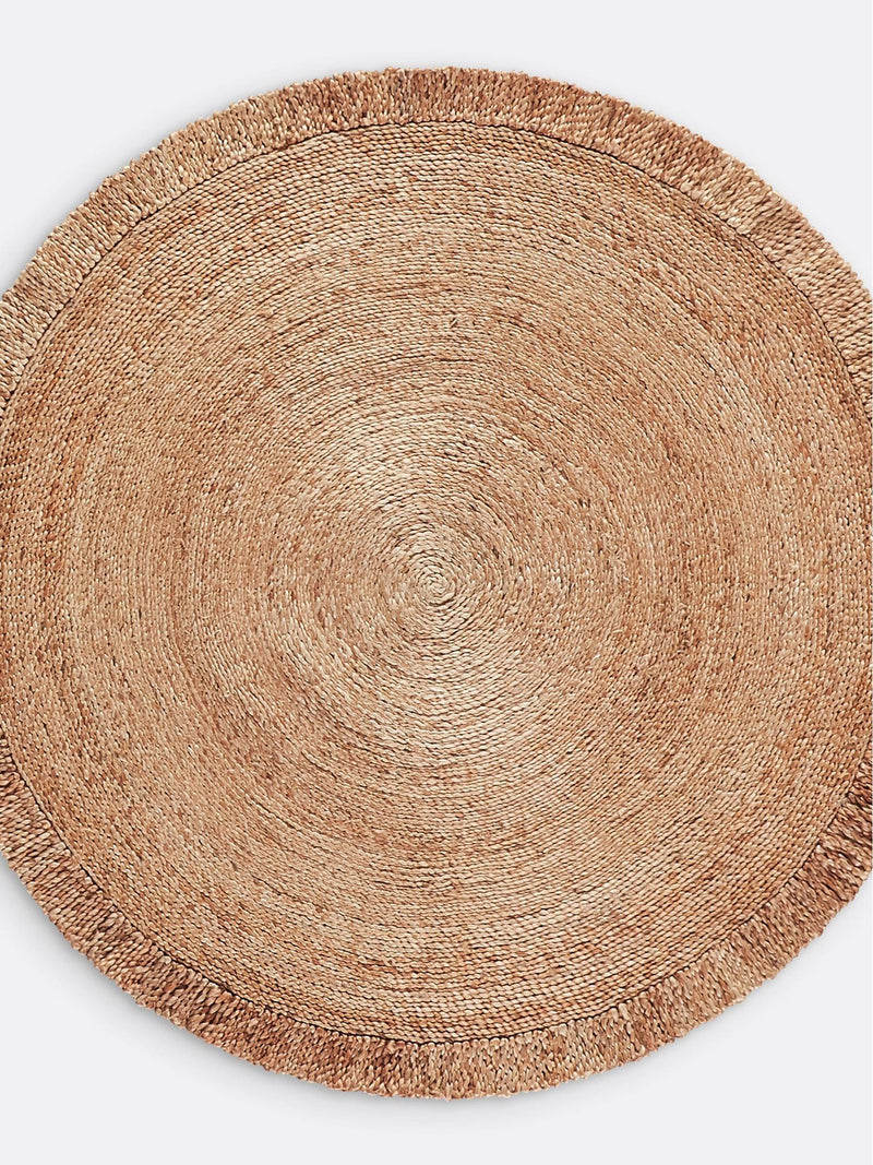 La Redoute Intérieurs Aftas fringed round jute rug, UK version