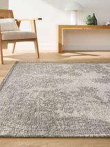 Next La Redoute Intérieurs Osca Grey Flat Woven Rug with Vintage Used Effect 290x200cm- Buy online at McGrocer
