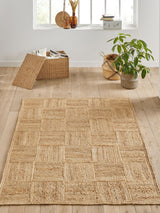 Next La Redoute Intérieurs Natural Mulfier Check Woven Jute Rug 200 x 290 cm- Buy online at McGrocer